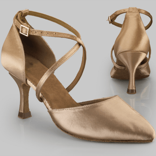 Sentada Women's Dance Shoes with Closed Toe and Ankle Straps in Leather for Balance, Comfort and Stability in Ballroom, Latin