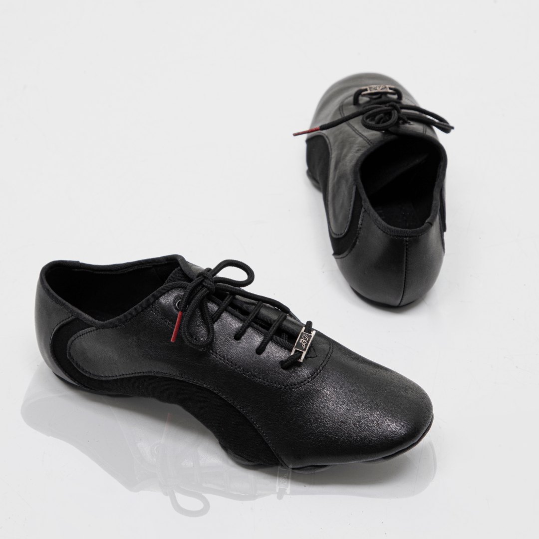 Urbane Men's Practice Dance Shoes in Leather and Canvas. Flexible Sole for Studio or Outdoor Latin Dance Training