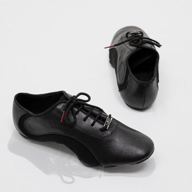 Urbane Men's Practice Dance Shoes in Leather and Canvas. Flexible Sole for Studio or Outdoor Latin Dance Training